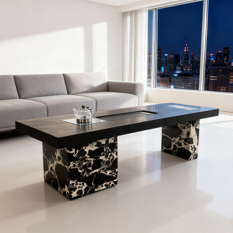 Leonardo Desk — Luxury Marble & Oak Executive Desk | Nova Prestige