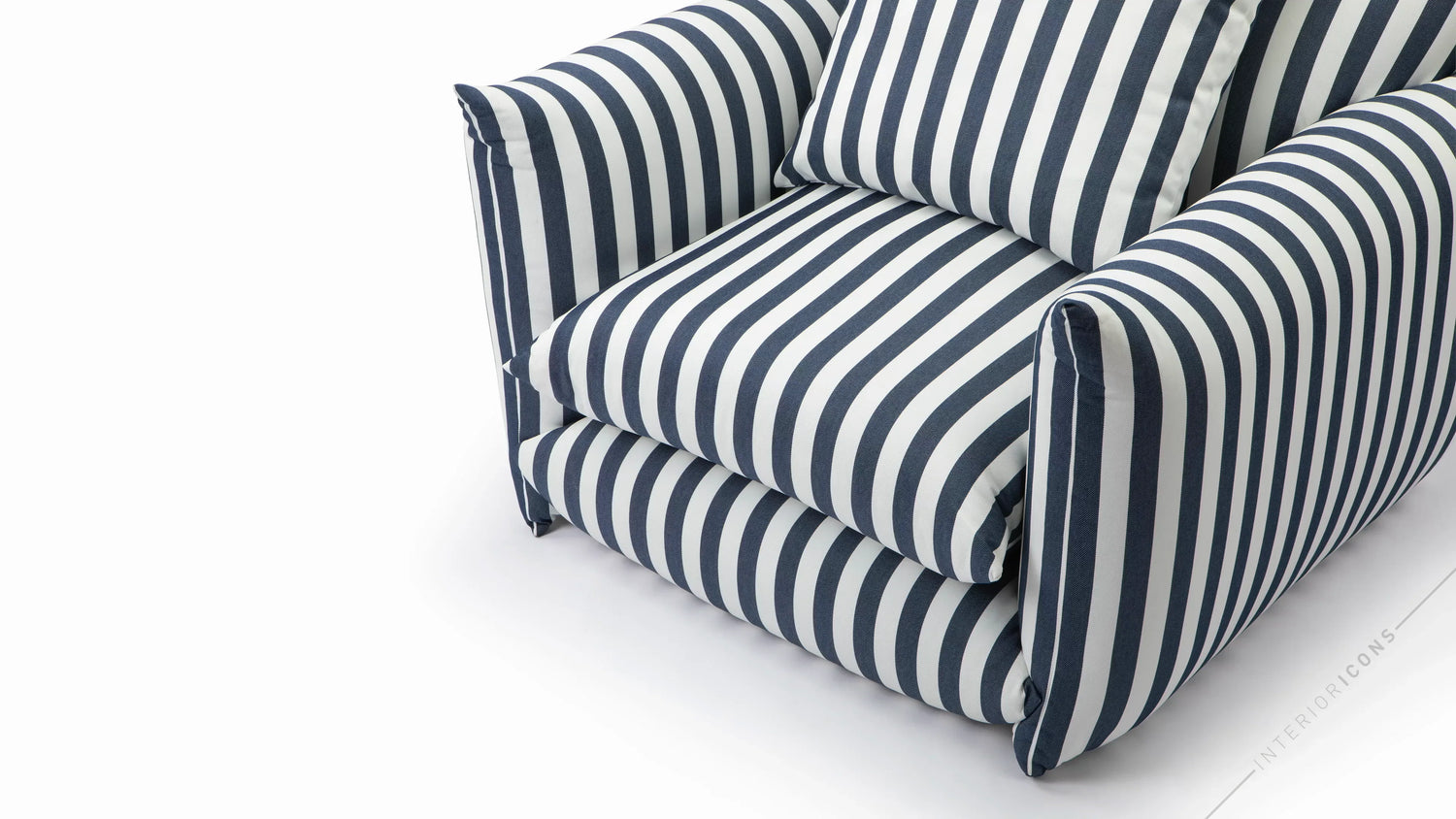 Hoxton Indoor Outdoor Chair: Modern Navy Stripe Lounge