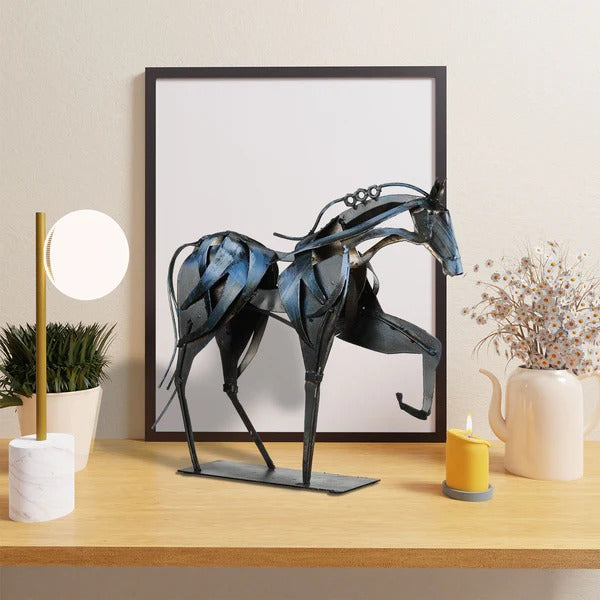 Handmade Metal Horse Sculpture – Elegance in Iron Art