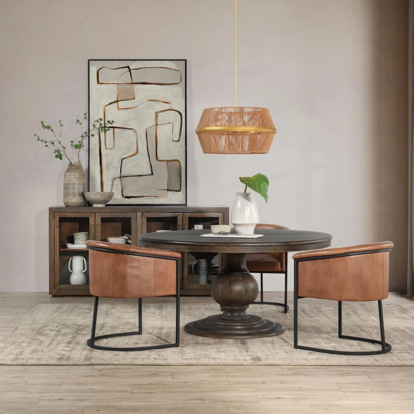 Brookside Dining Table – 60" Mango Wood Mid-Century Masterpiece