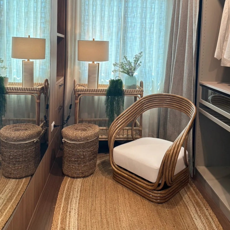 Olga Rattan Armchair – Mid-Century Modern Comfort