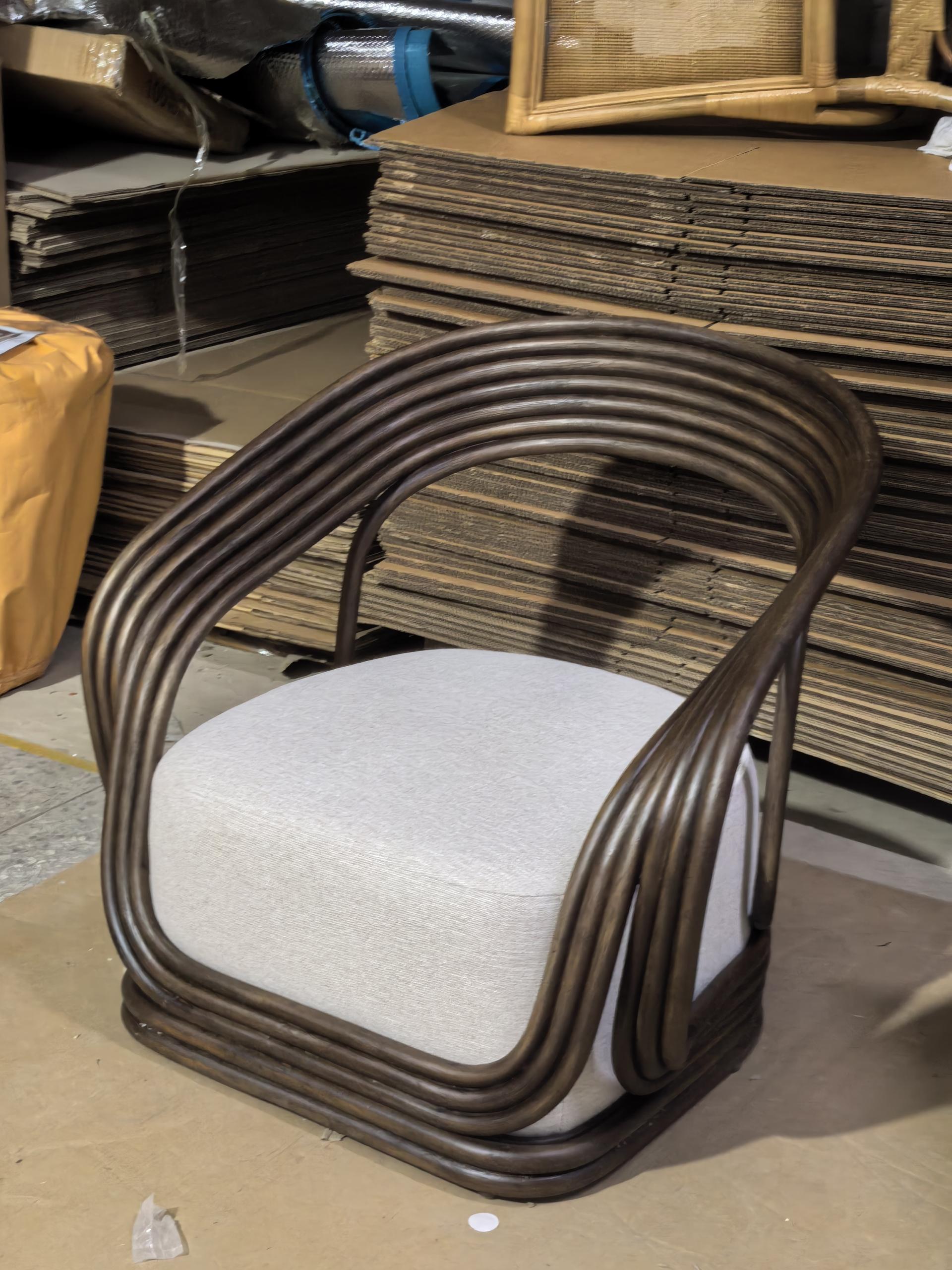 Giorno Tropical Accent Chair | Rattan Frame with Cushion