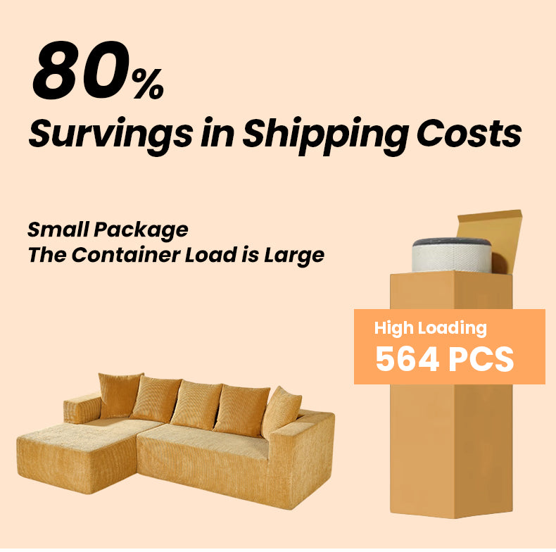 L-Shaped Corduroy Sectional Sofa | Cloud-Like Lounge Seating