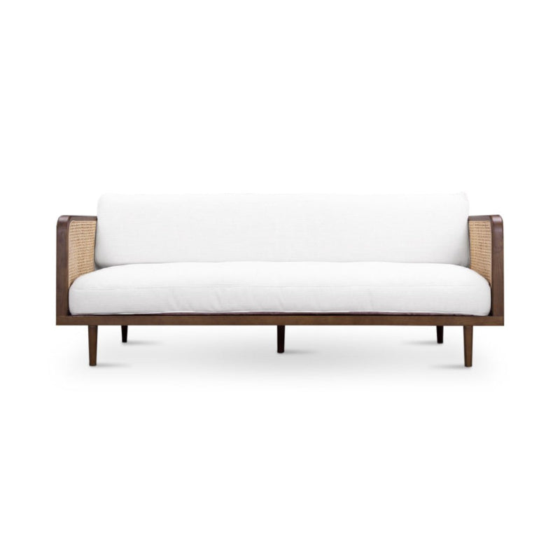 Cleo Rattan Sofa - Mid-Century Modern Coastal Chic Lounge