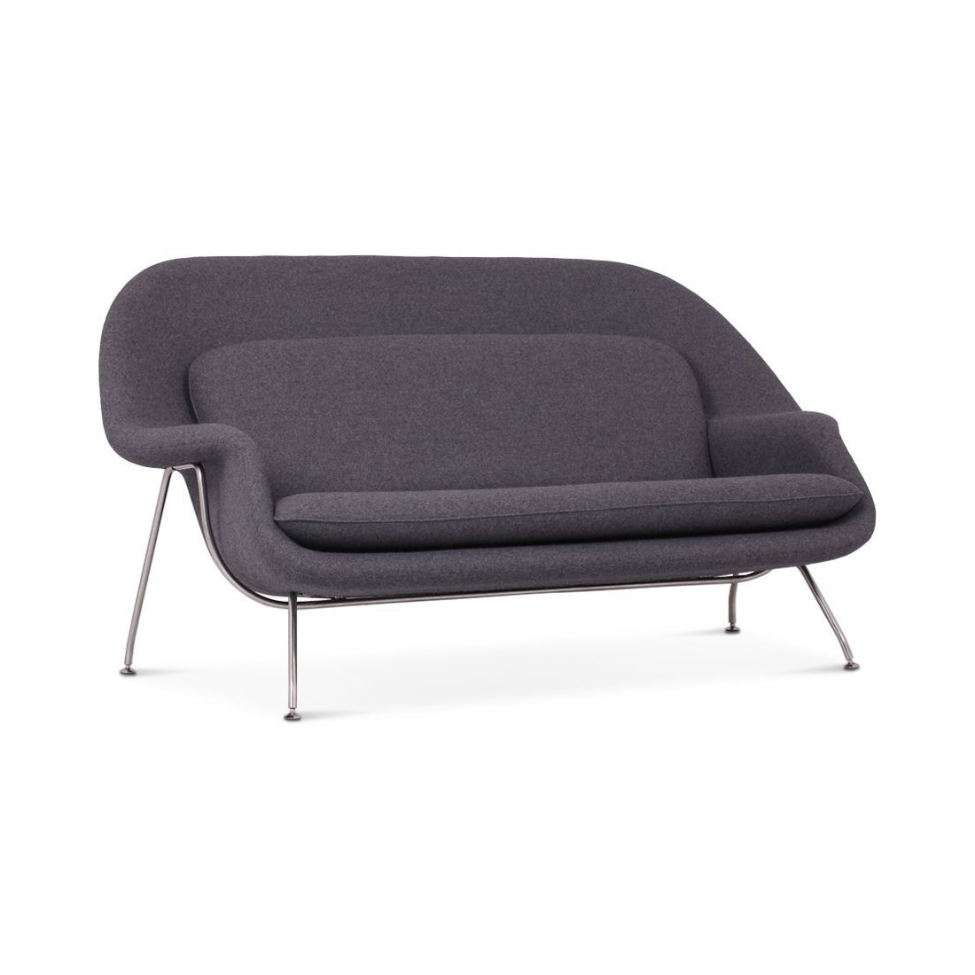 Womb Loveseat – Chrome Legs | Mid-Century Modern Comfort