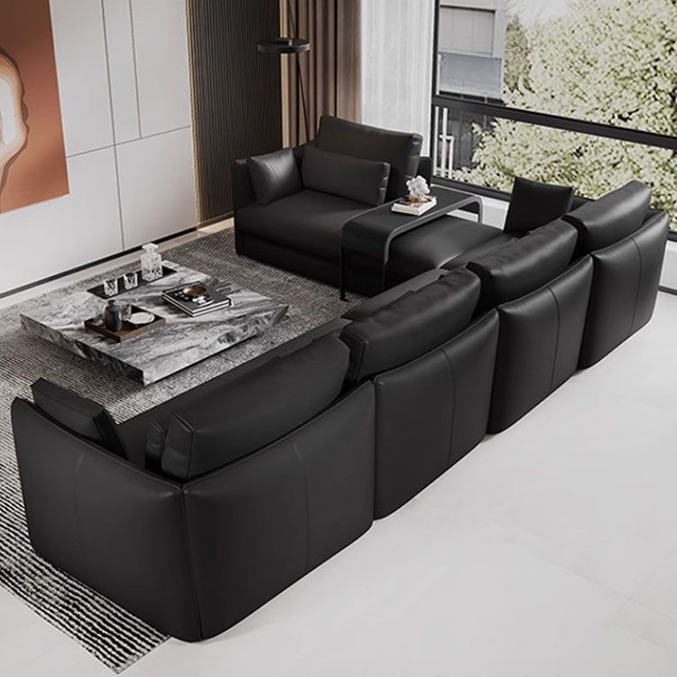 Convertible Modern Black Sofa by LitFad