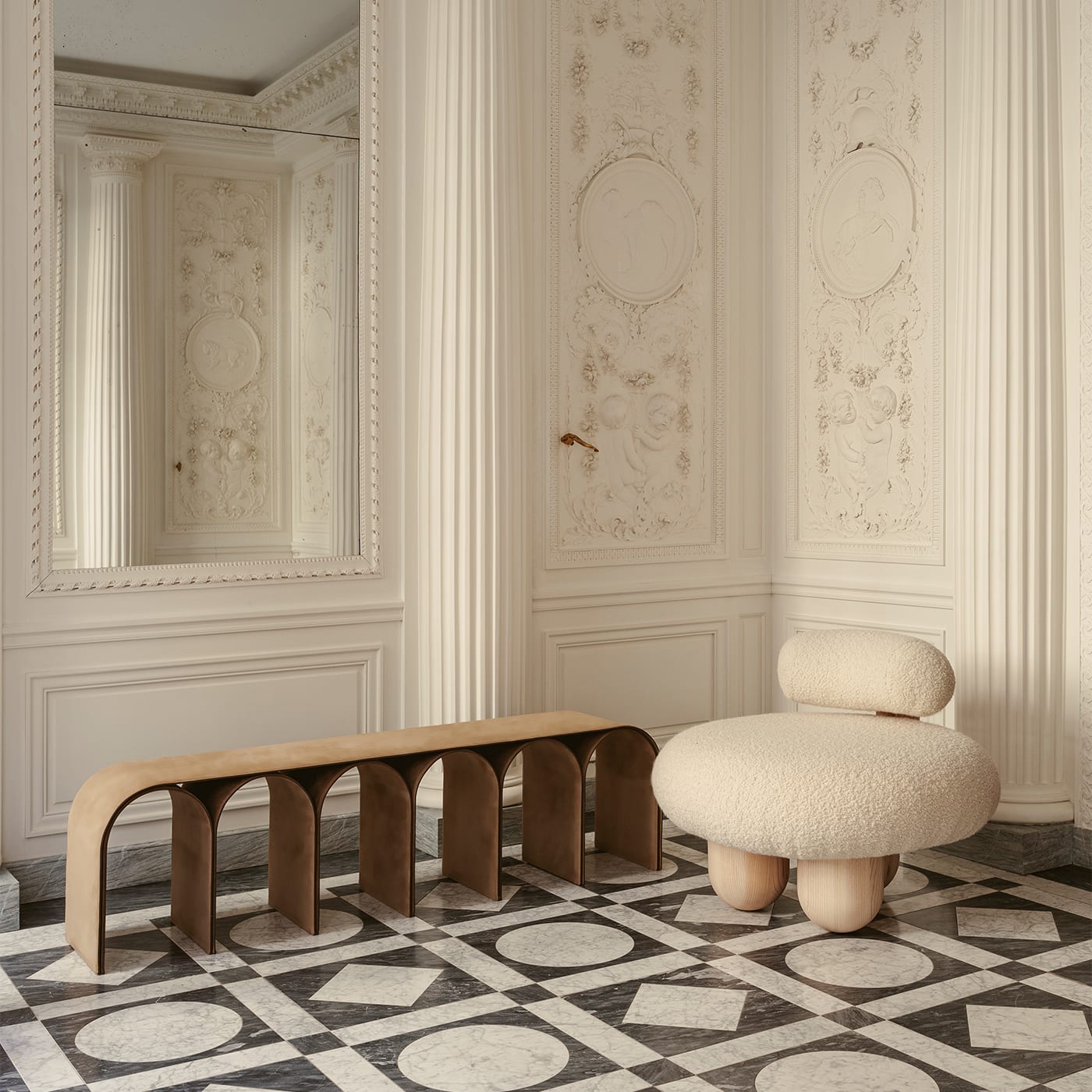Bling Bling White Lounge Chair by Vintara Design