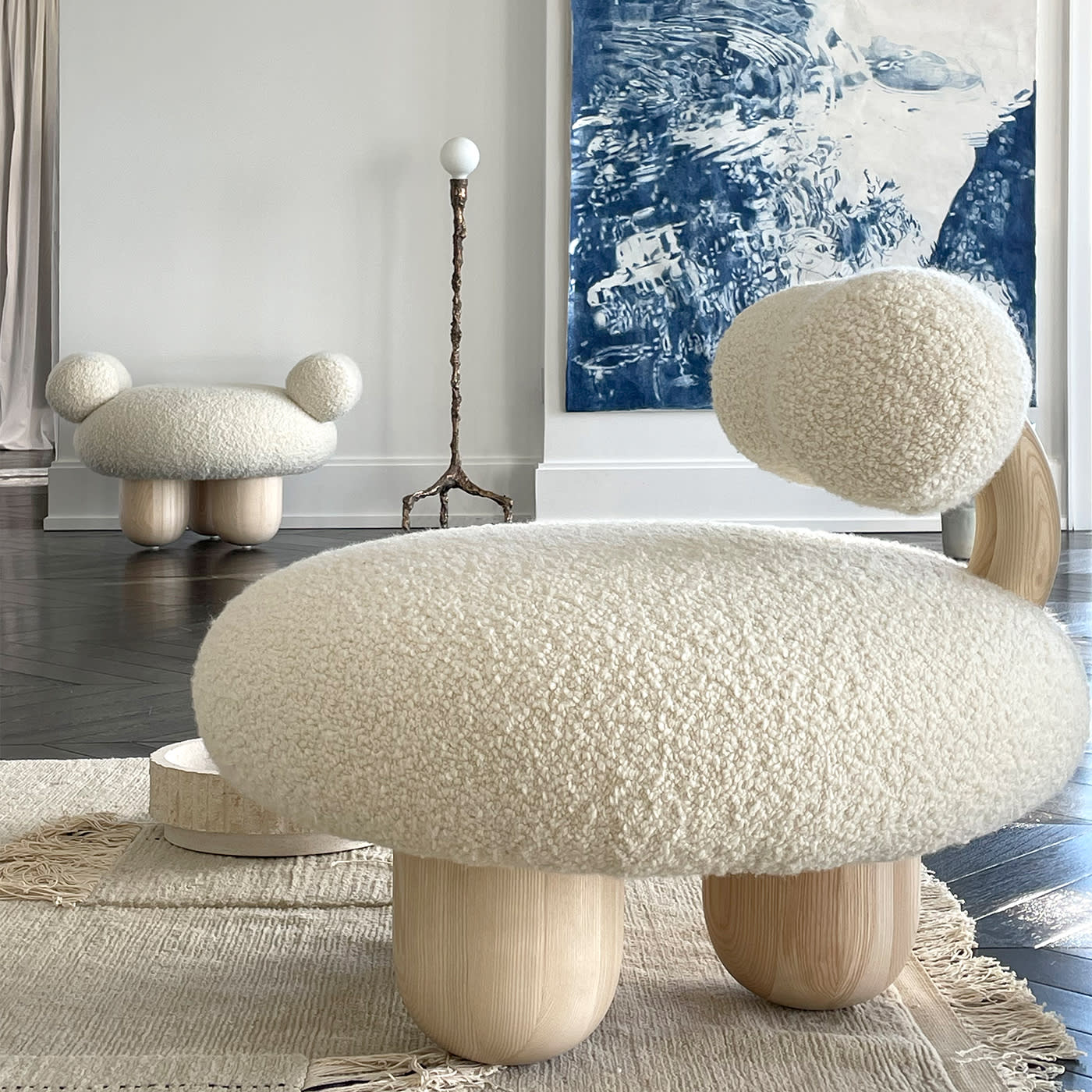 Bling Bling White Lounge Chair by Vintara Design