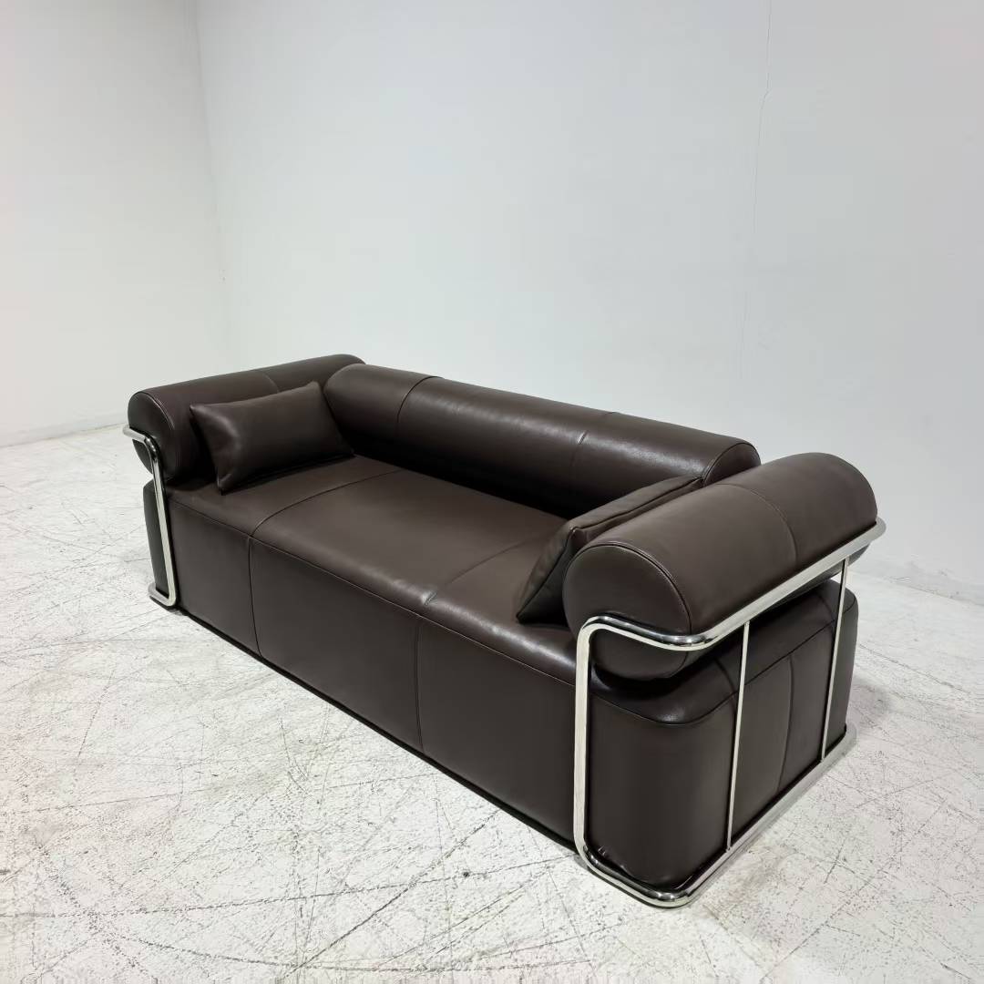 Modern Friedrich Chrome Pipe Sofa & Daybed (Strässle Model Custom Built)