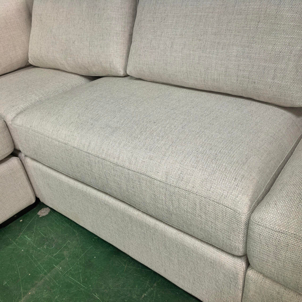 Elegant Mid-Century Linen Lounge Sofa