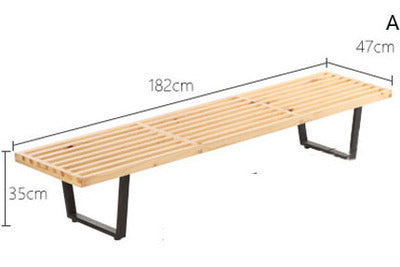 Banc à lattes en bois moderne du milieu du siècle dans le style de George Nelson