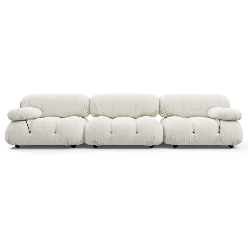 Mario Bellini Three Seater Sofa, White Boucle
