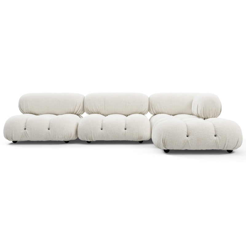 Mario Bellini Sofa Right Chaise, White Boucle