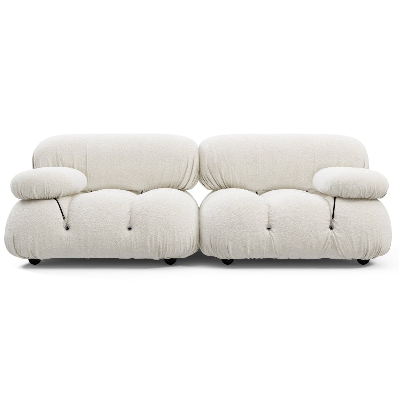 Mario Bellini Two Seater Sofa, White Boucle