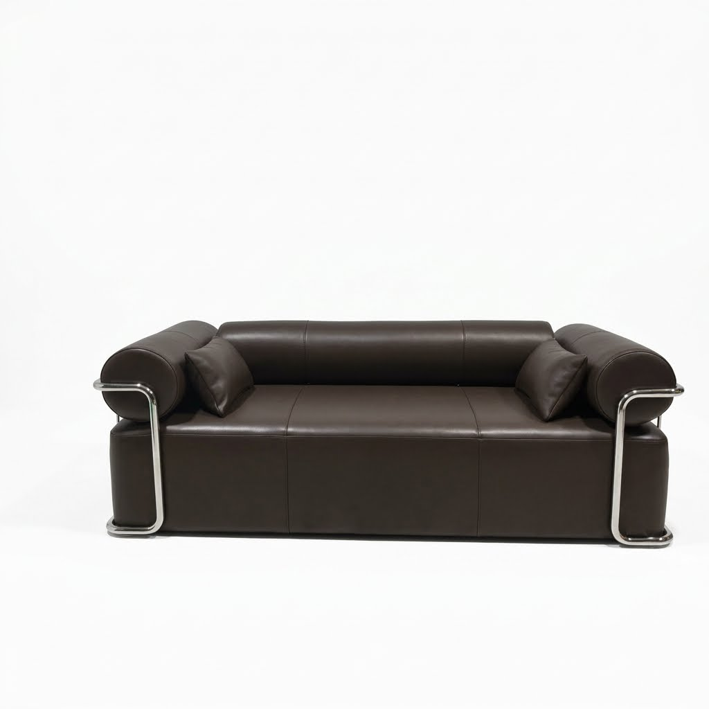Modern Friedrich Chrome Pipe Sofa & Daybed (Strässle Model Custom Built)