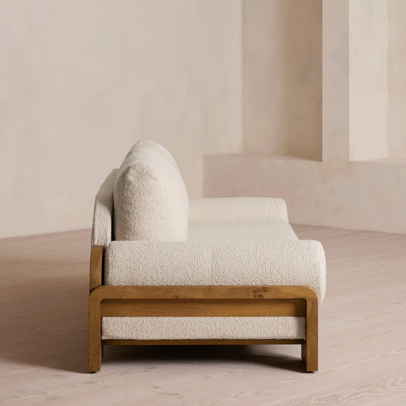 Olivier Sofa in Bouclé Sand - Mid-Century Coastal Luxe Lounge