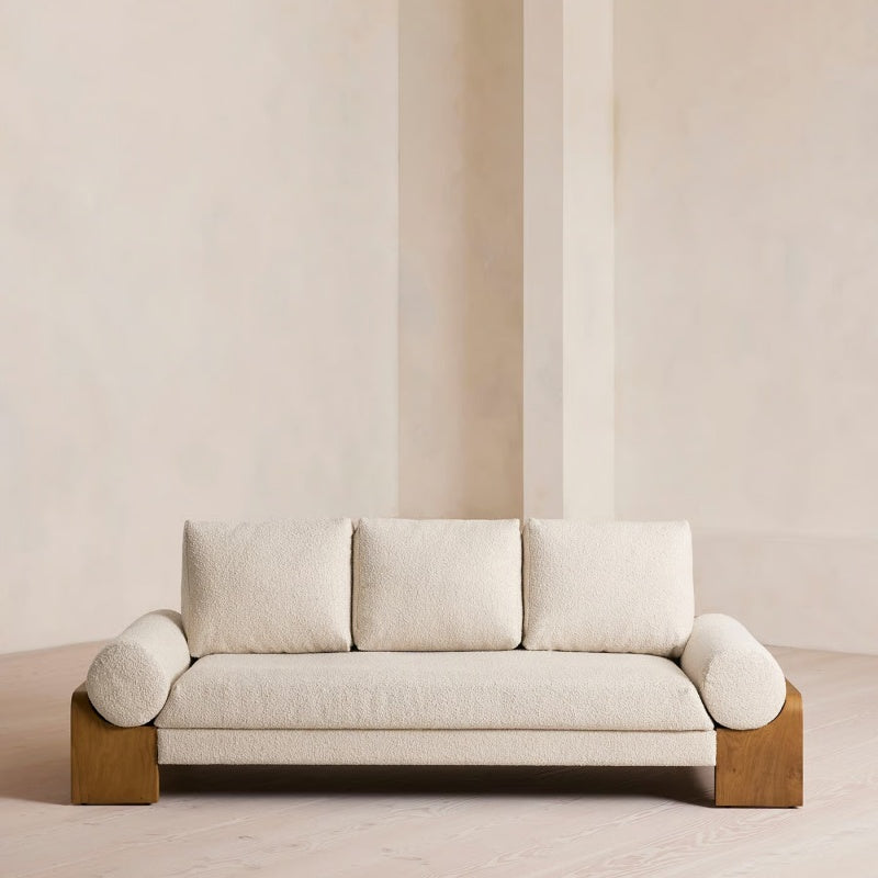 Olivier Sofa in Bouclé Sand - Mid-Century Coastal Luxe Lounge