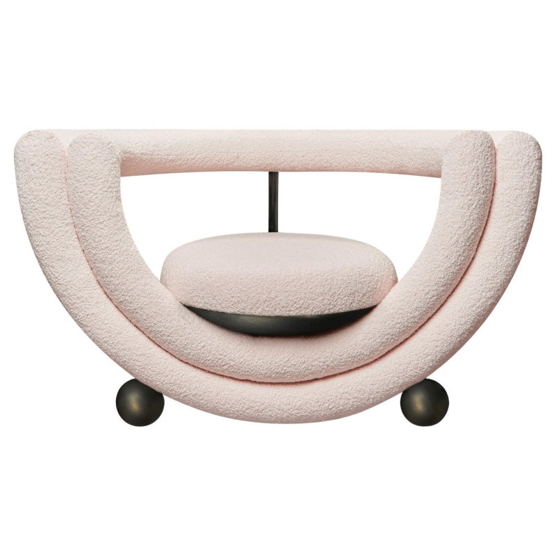 Kissing Armchair by Lara Bohinc - Sculptural Bronze & Cream Bouclé