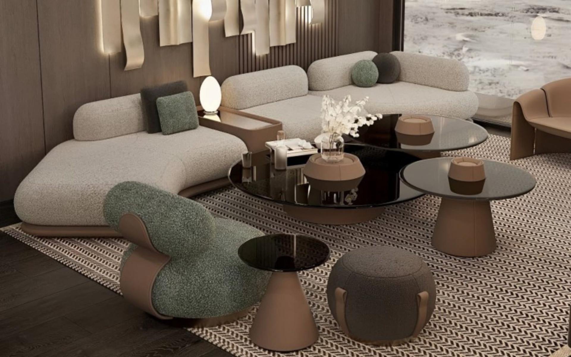 Lena Sofa - Modern Luxury Coastal Chic Lounge