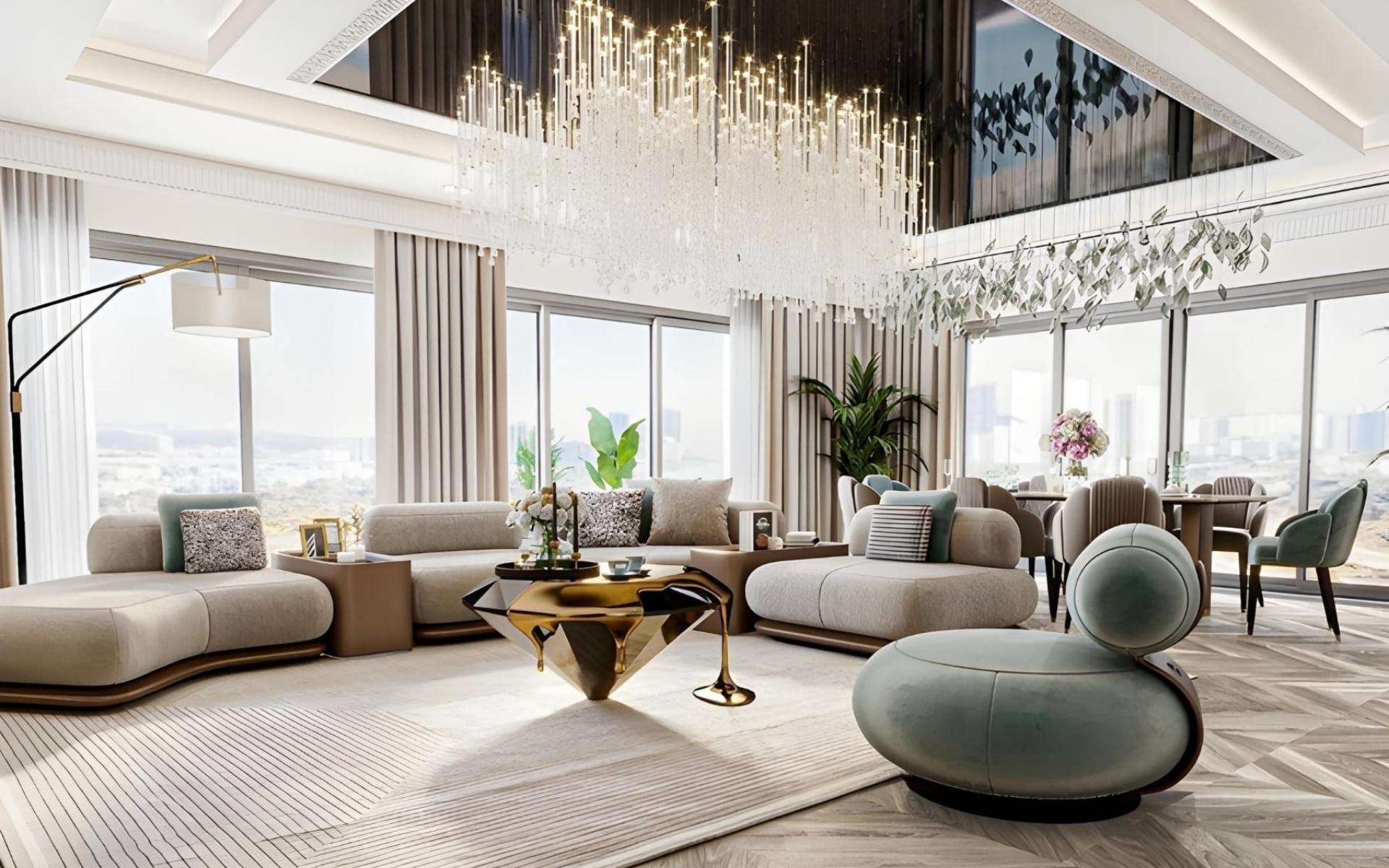 Lena Sofa - Modern Luxury Coastal Chic Lounge