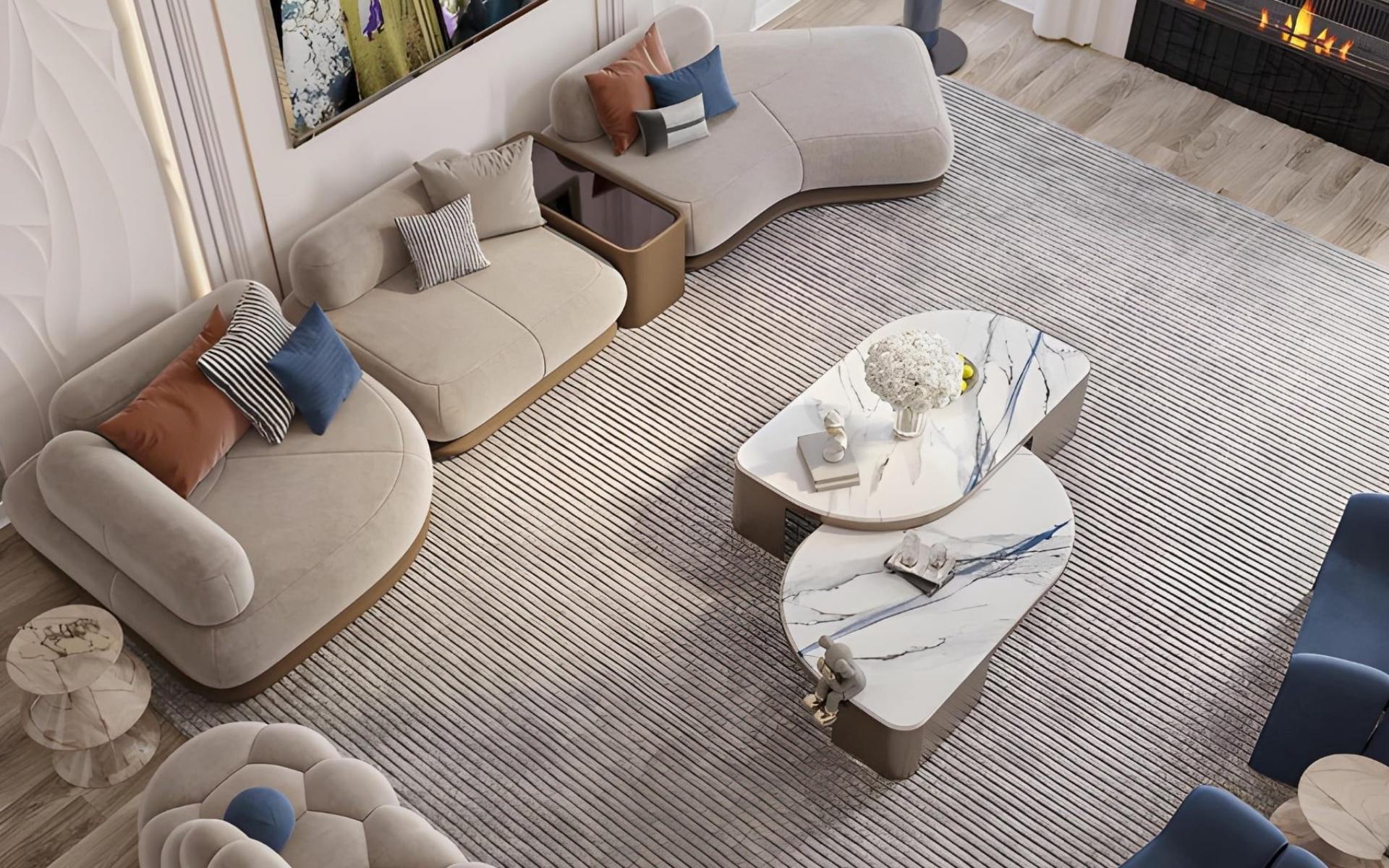 Lena Sofa - Modern Luxury Coastal Chic Lounge