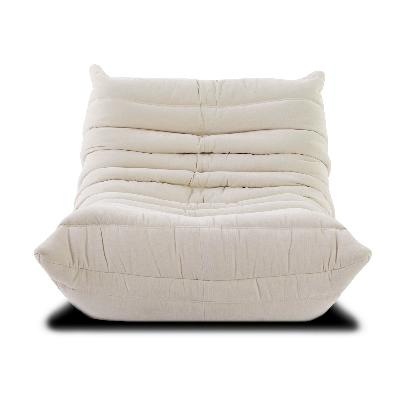 Functional modular sectional Togo sofa, easily reconfigured to suit changing decor needs.
