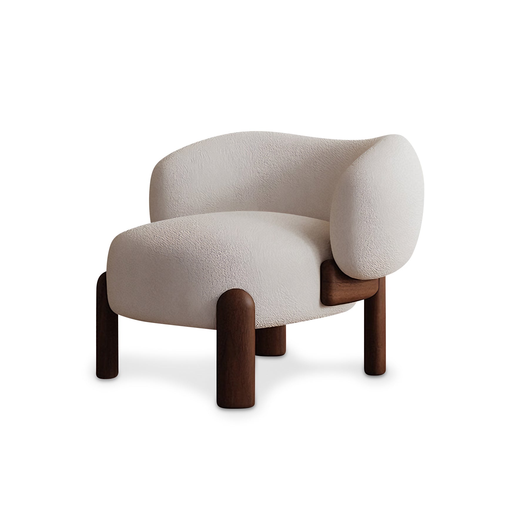 Nordic Armchair 79×66×72cm Walnut & Bouclé