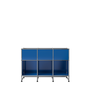 3-compartment-vinyl-record-storage-cabinet-blue-panels-front-view