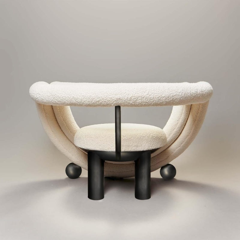 Kissing Armchair by Lara Bohinc - Sculptural Bronze & Cream Bouclé