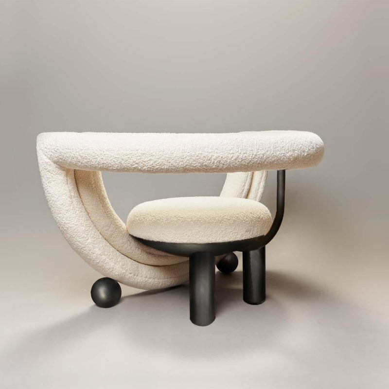 Kissing Armchair by Lara Bohinc - Sculptural Bronze & Cream Bouclé