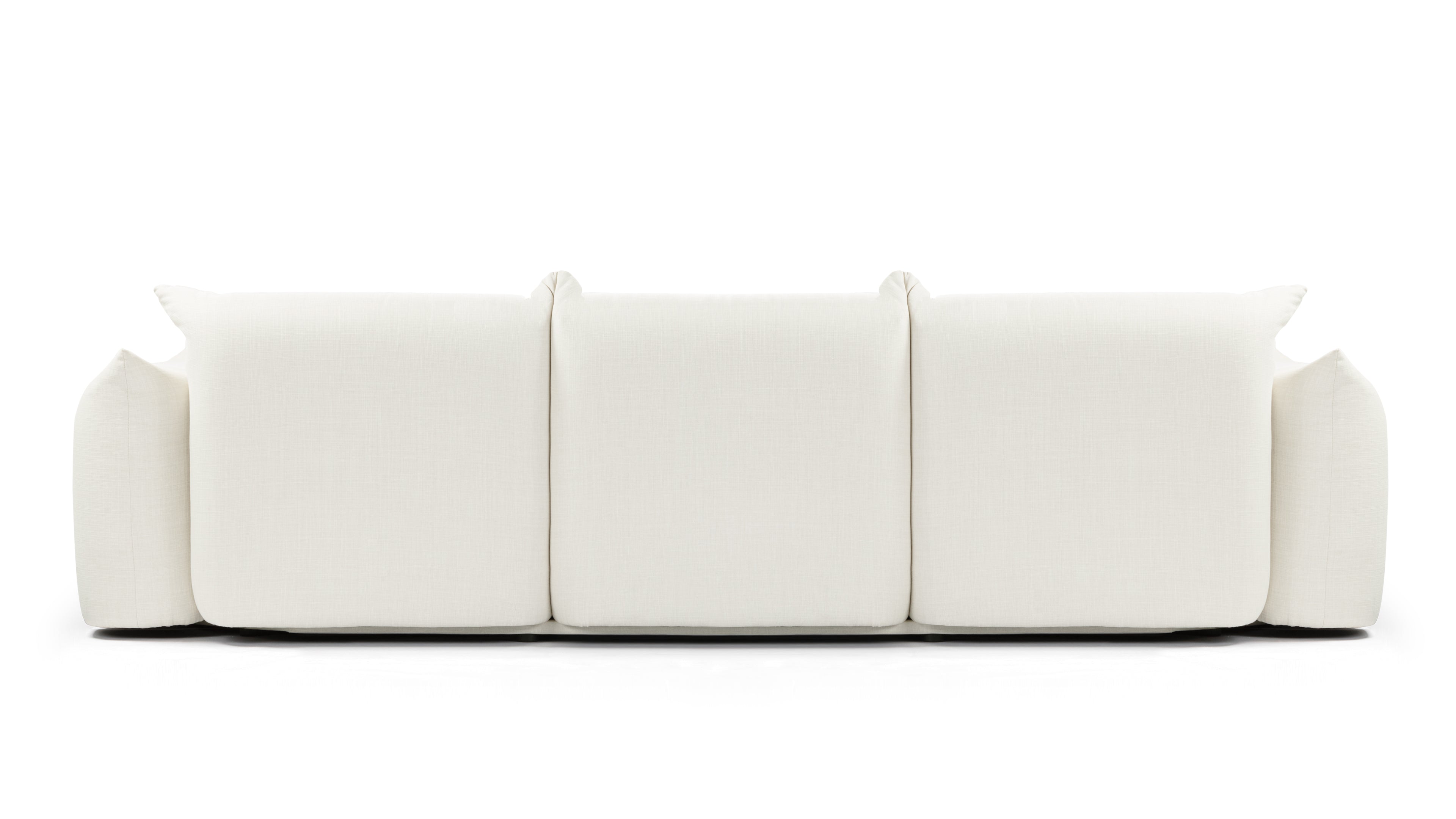 Close-up of Marenco sofa’s deep seats and fire-resistant, non-toxic materials.