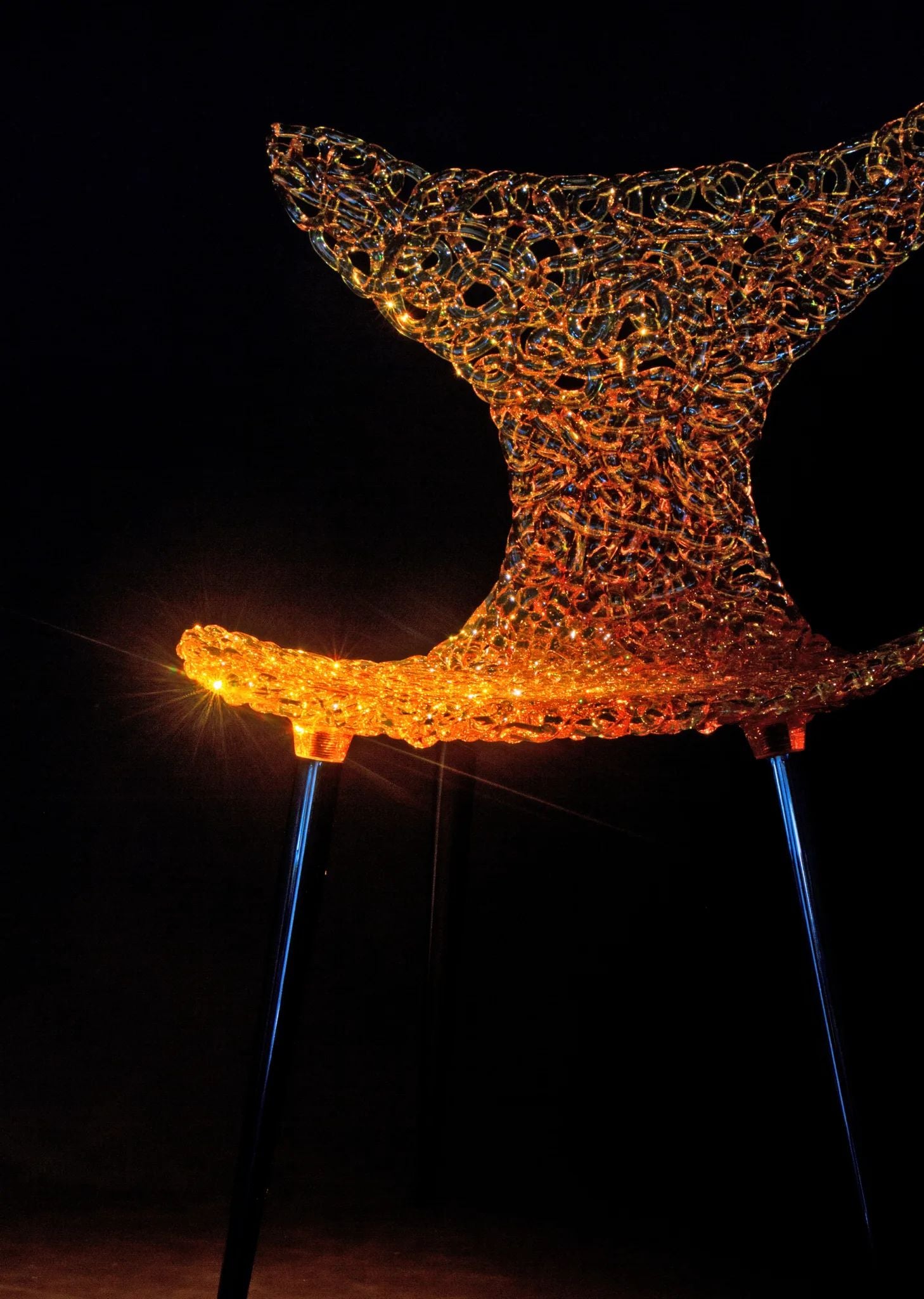 Amber Fiber Optic Chair | Modern Accent Chair
