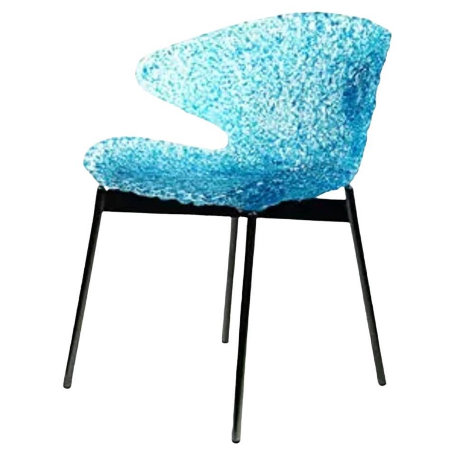 swan-chair-textured-blue-finish-front-view
