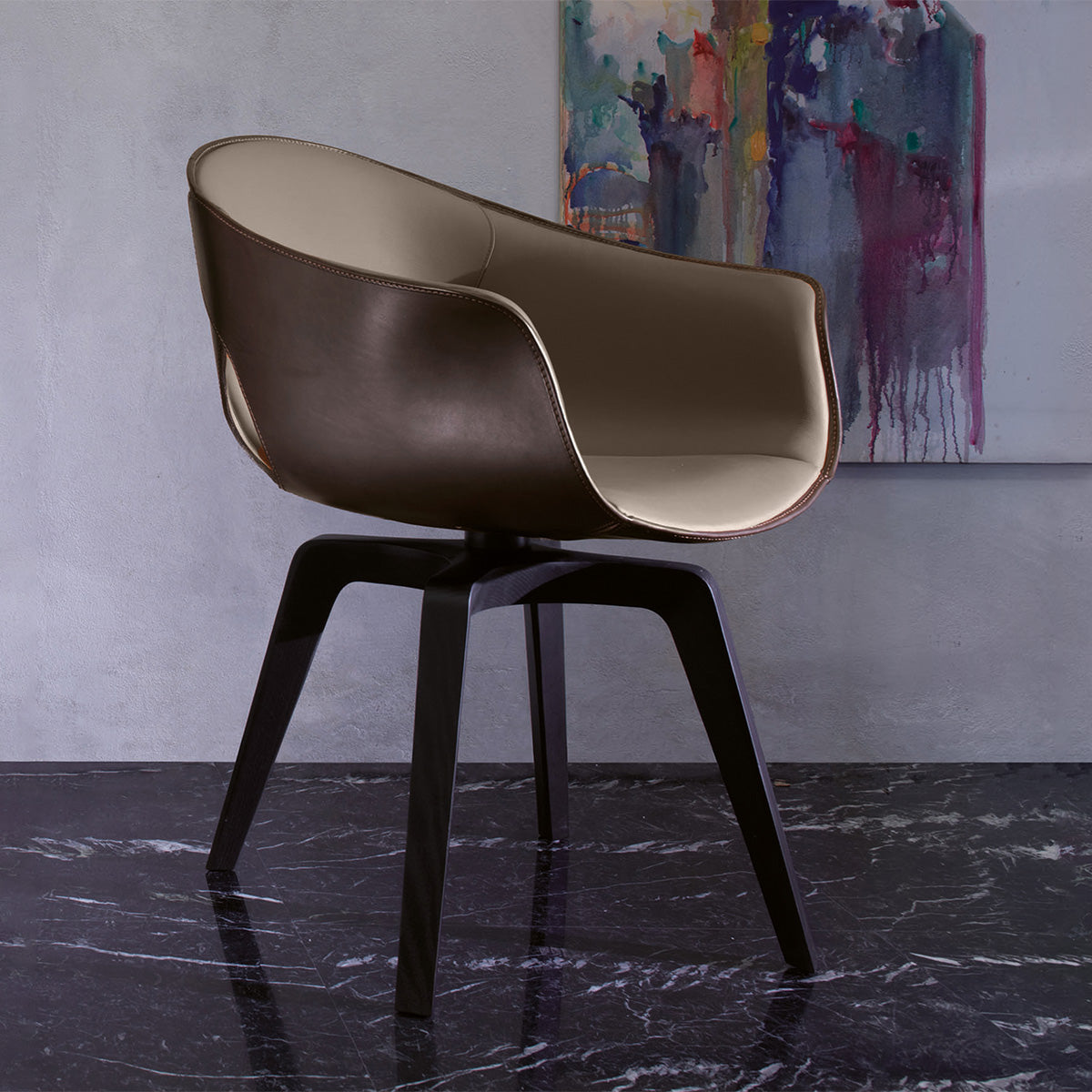 dual-tone-leather-ginger-armchair-dining-area