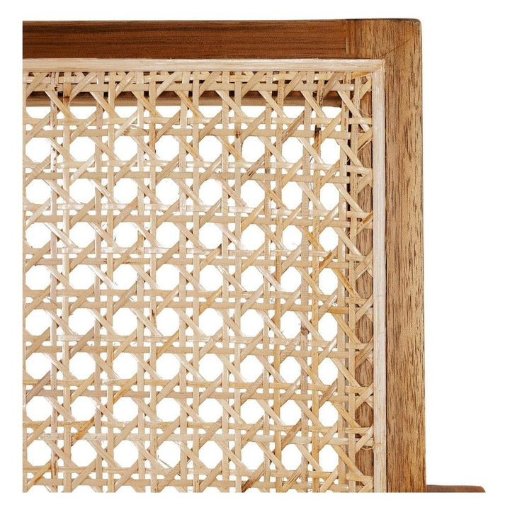 Chandigarh Series Bar Stool | Solid Wood & Rattan Counter Stool with Arms