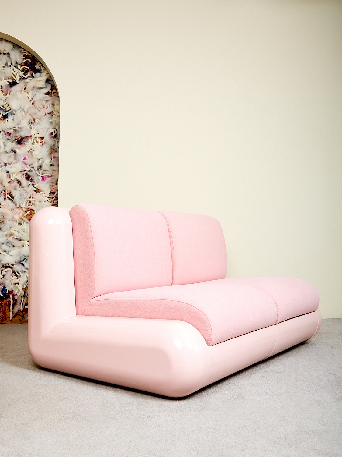 Modern Sculptural Modular Sofa with Curved Shell