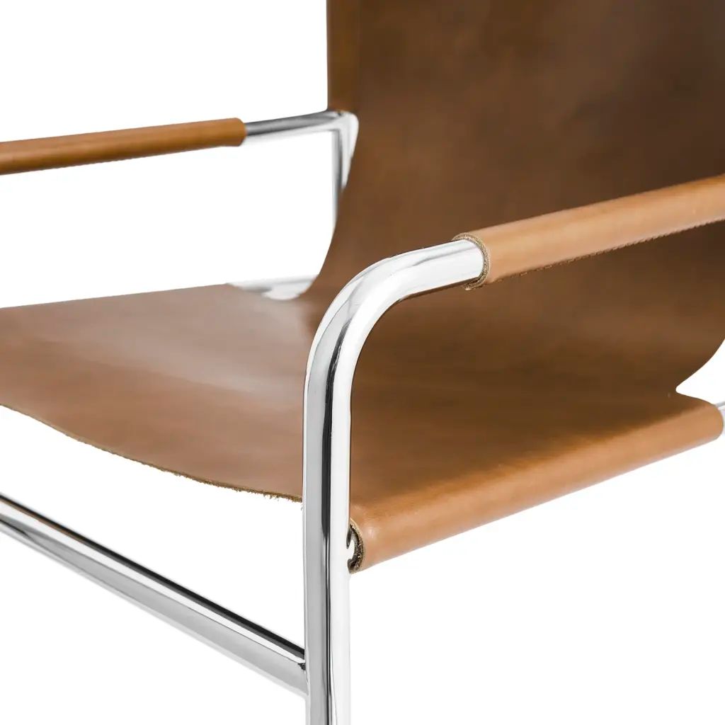 Pascal Armchair with Saddle Leather Sling Seat & Back