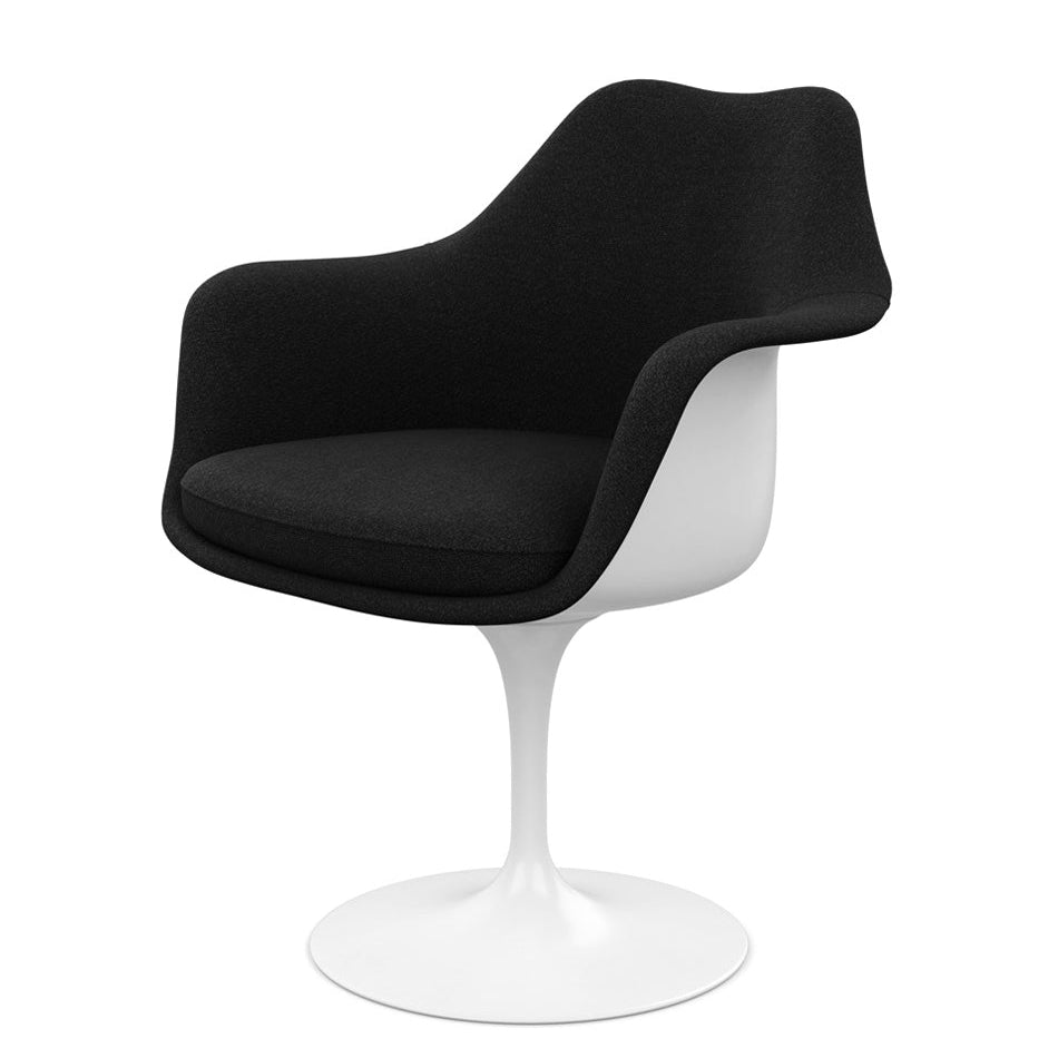 Saarinen Tulip Armchair with Black Fabric Upholstery