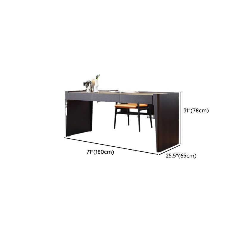 Theo Minimalist Dark Wood Desk