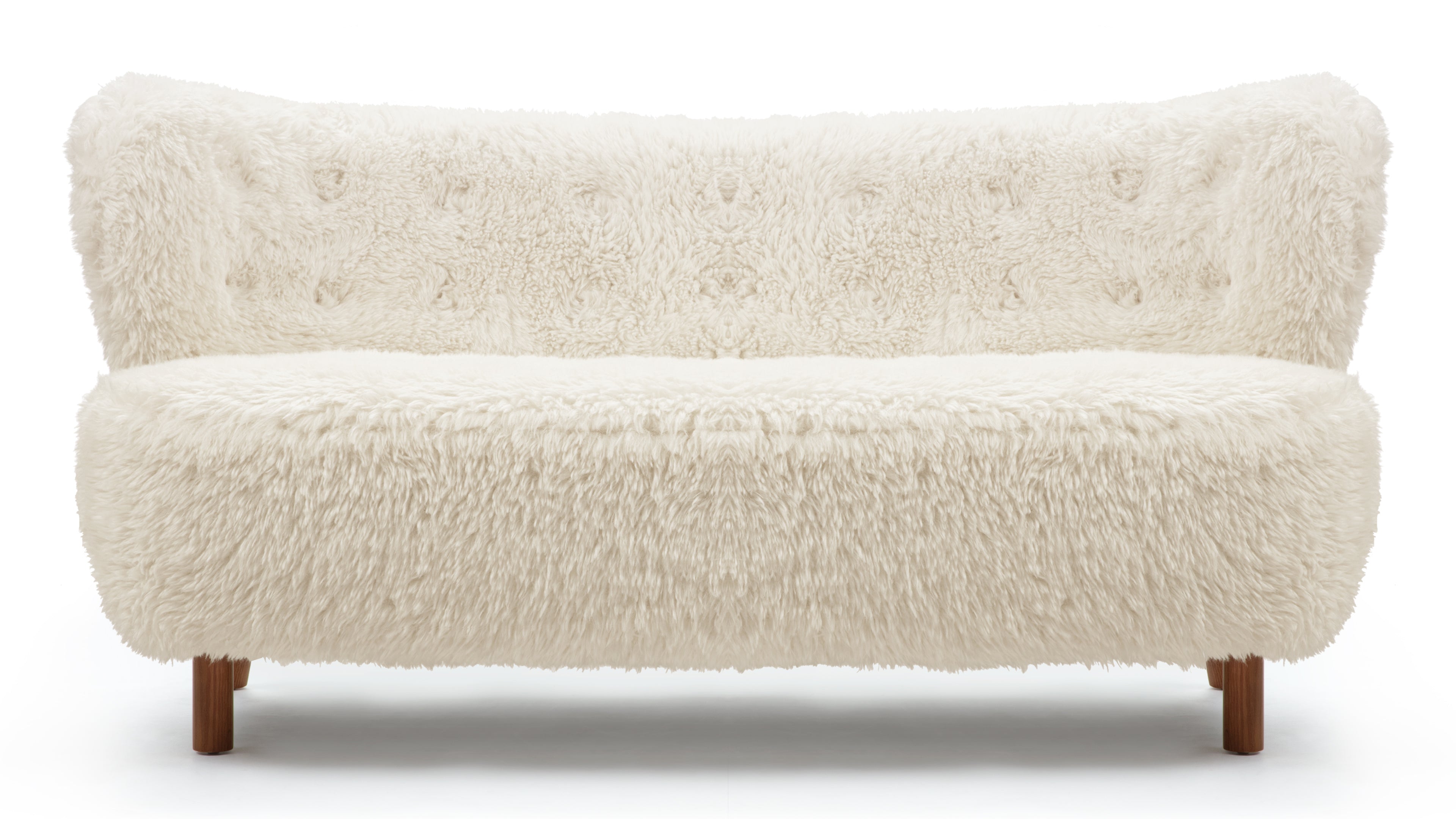Little Petra Sofa in Walnut Upholstery - Modern Living Spaces Elegance