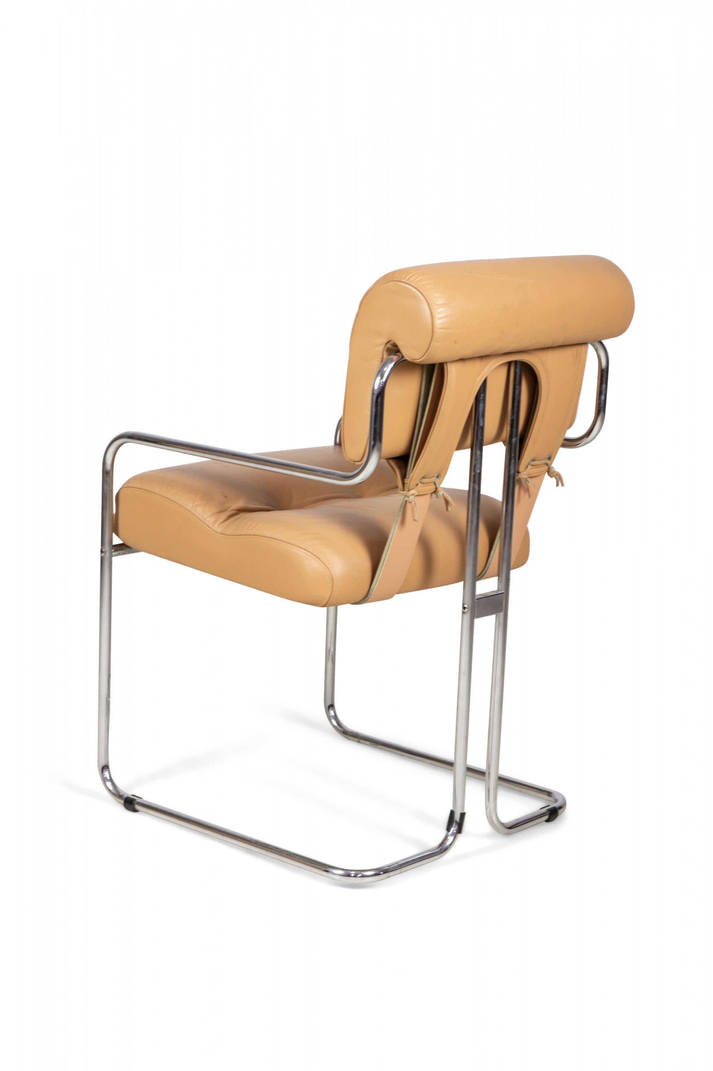 Set of 12 Mariani Tucroma Chrome & Leather Dining Chairs