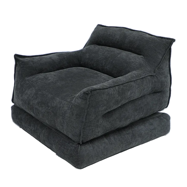 plush-convertible-lounge-chair-charcoal-front-view