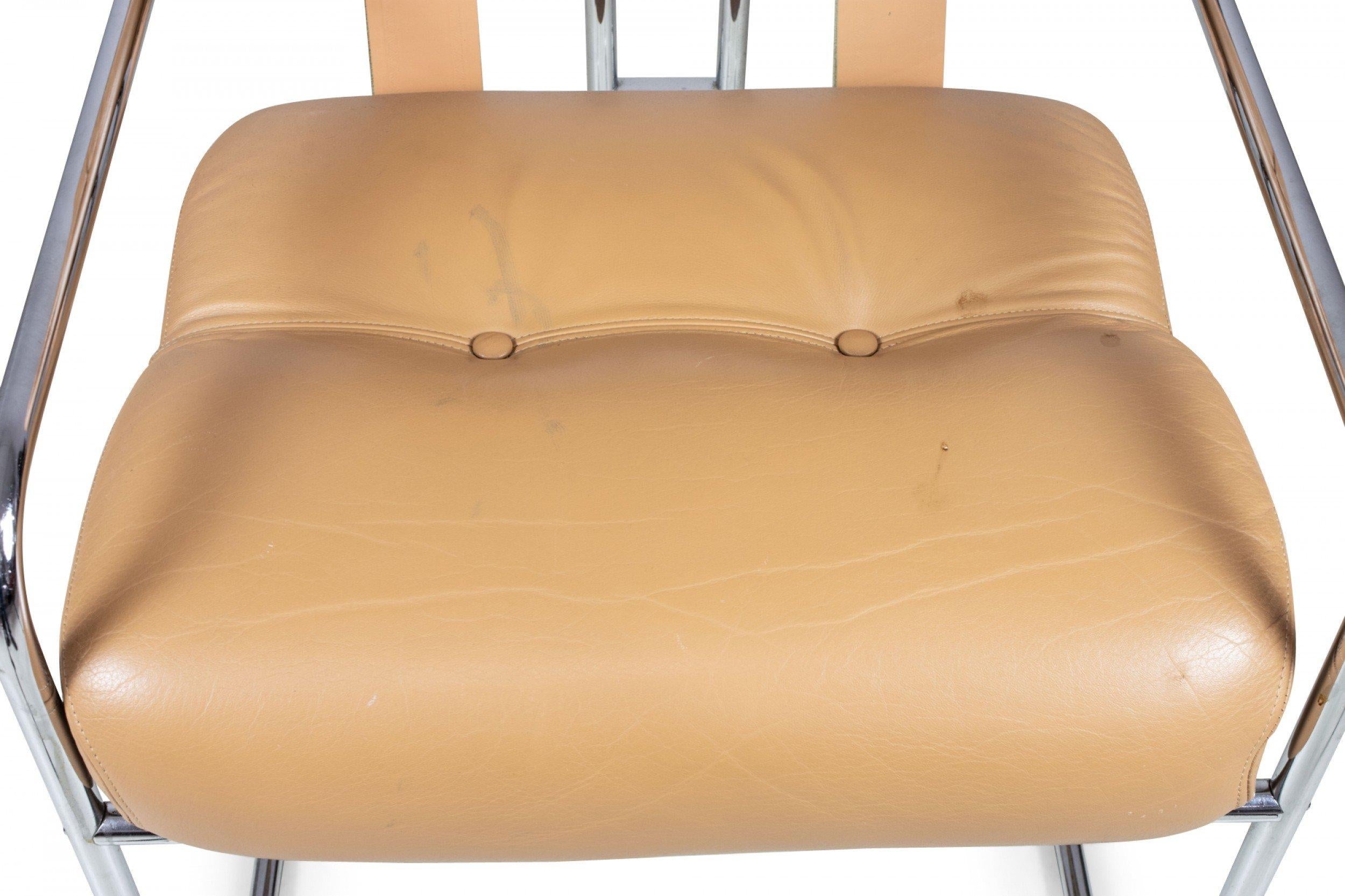 Mariani Tucroma Chrome & Leather Dining Chairs