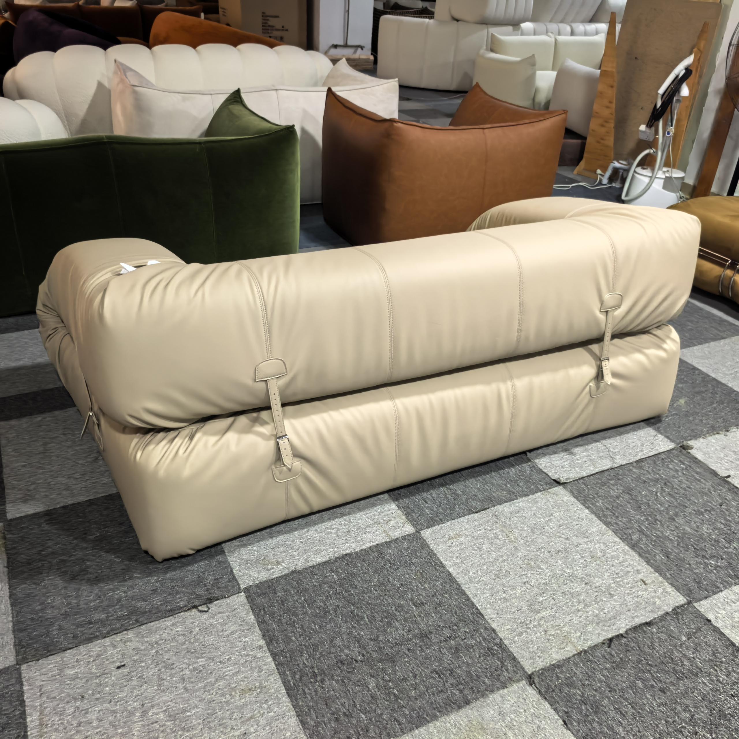 Togo Leather Sofa Three-Seater
