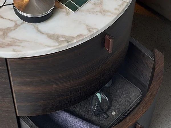 Minimalist Two-Drawer Onda Bedside Table