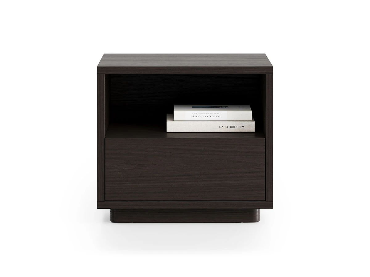 Max Narrow Bedside Nightstand in Dark Wood