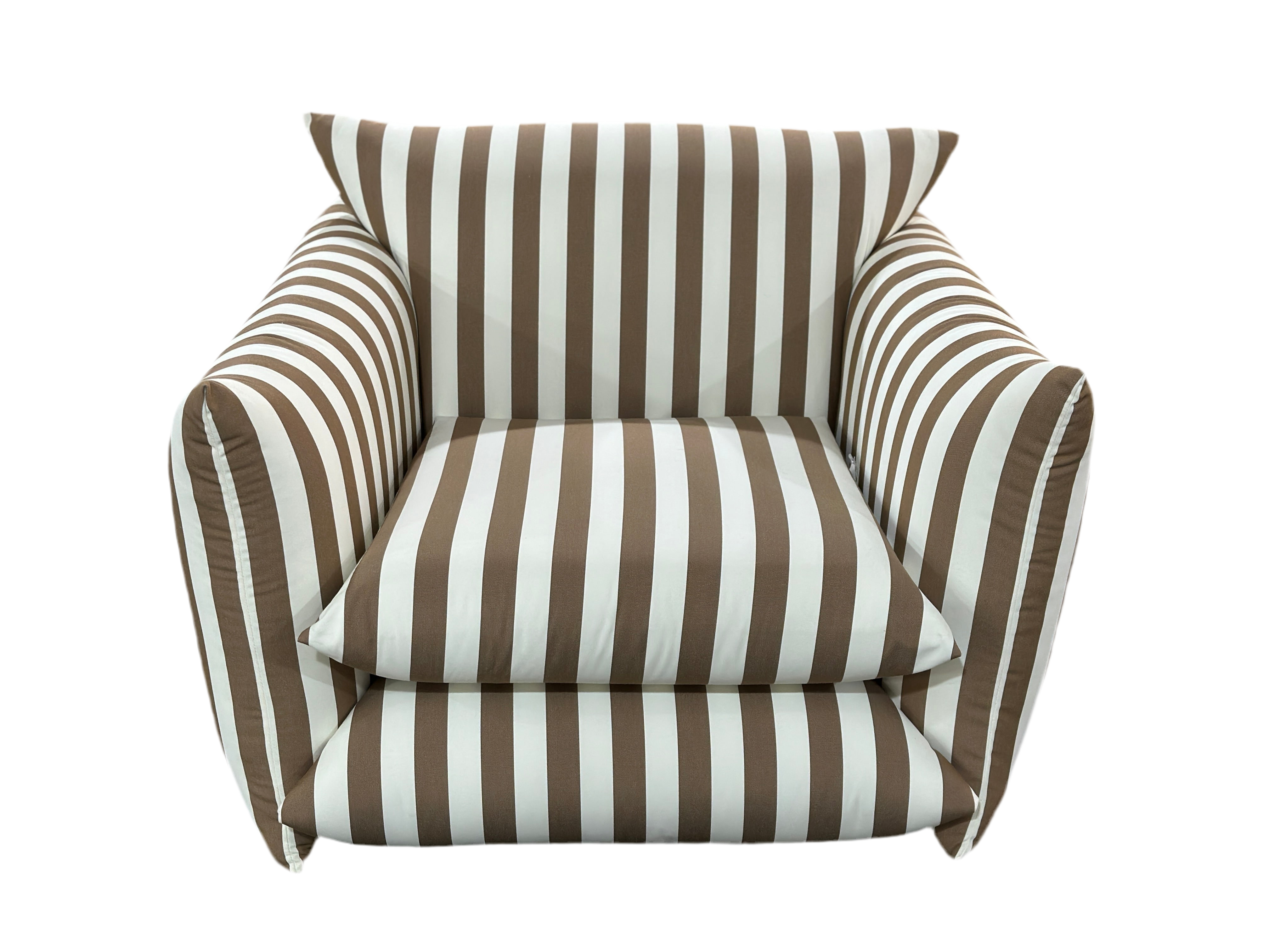 Hoxton Indoor/Outdoor Navy Stripe Lounge Chair