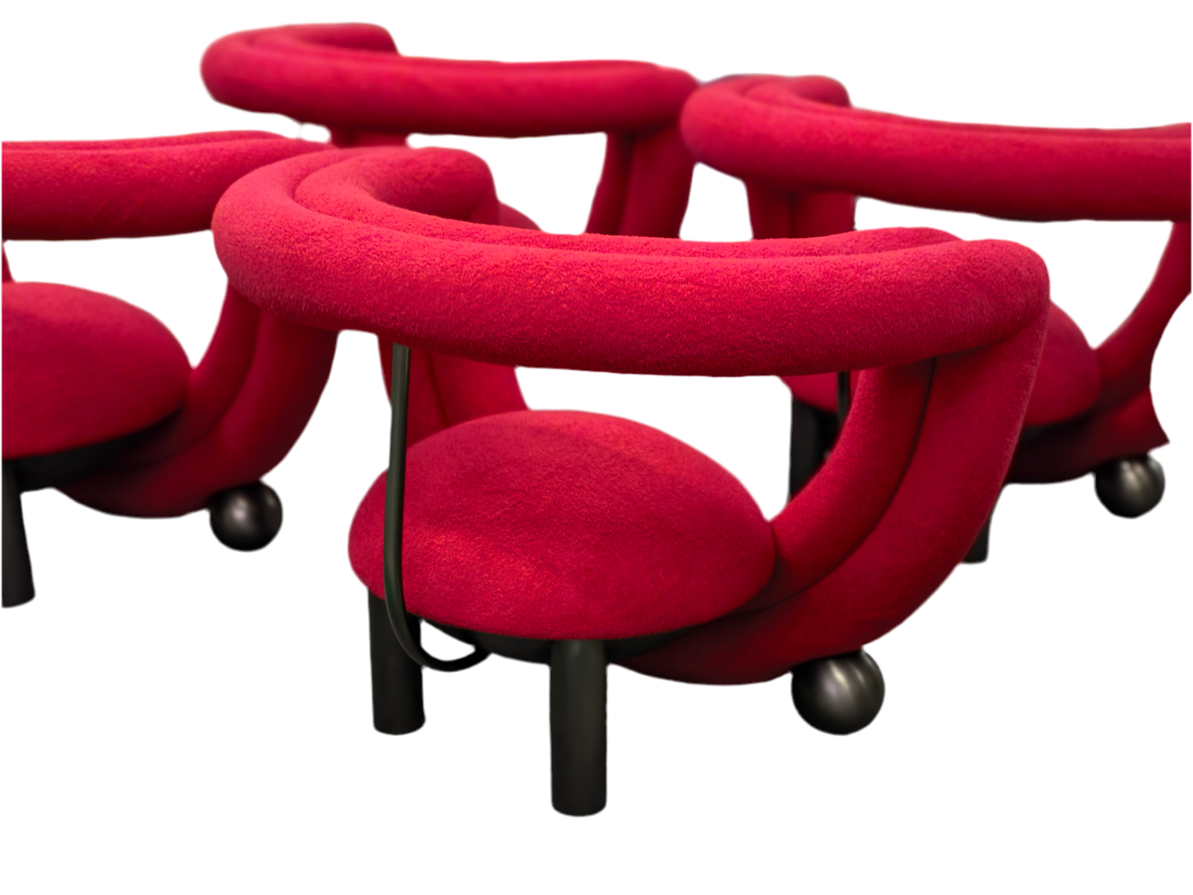 Kissing Armchair by Lara Bohinc - Sculptural Bronze & Cream Bouclé
