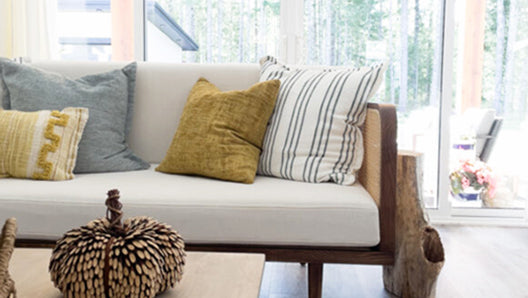Cleo Rattan Sofa - Mid-Century Modern Coastal Chic Lounge