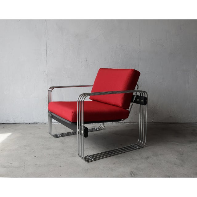 Retro Bauhaus Ascona Chair with Multi-Rail Steel Frame